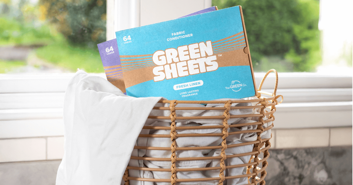 fabric conditioner greensheets in washing basket