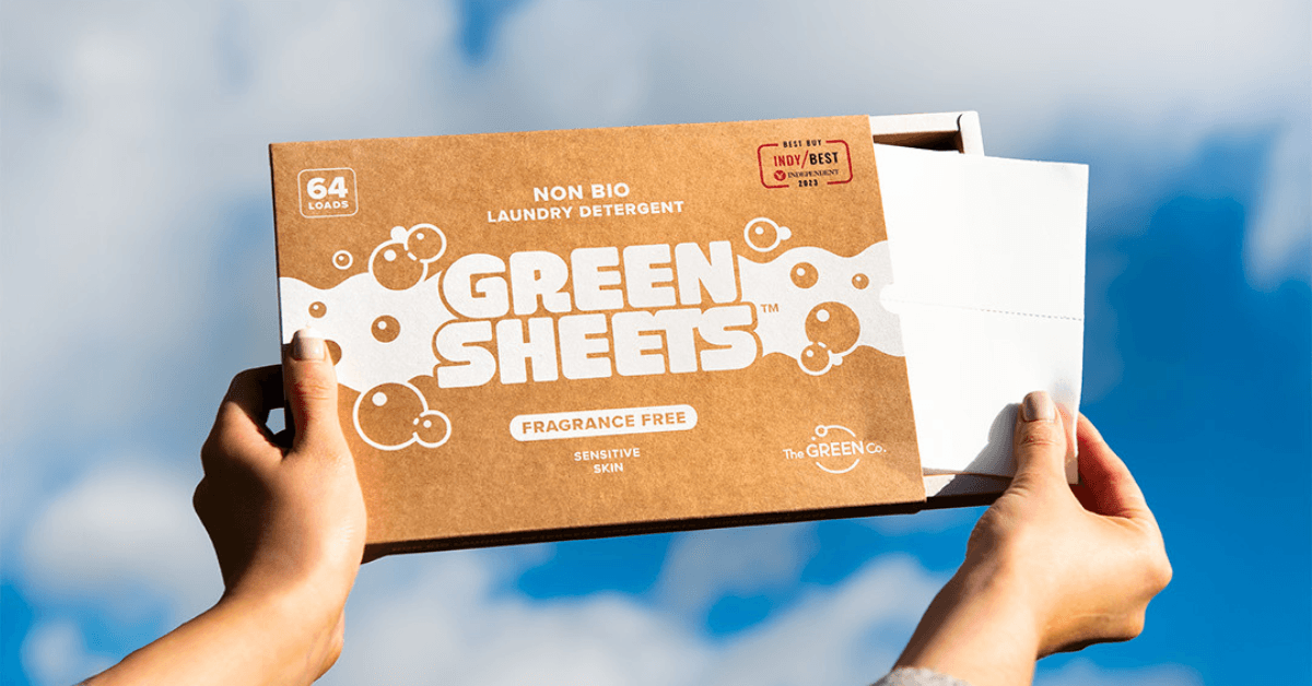 fragrance free laundry detergent greensheets pack being opened